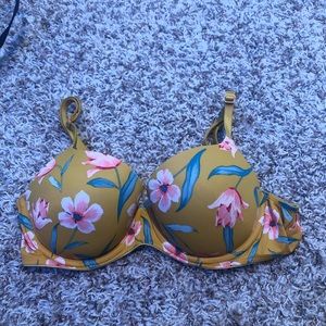 PINK lightly lined floral bra